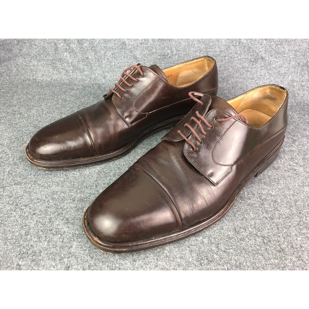 Pair of Men's Mezlan Brown Leather Cap Toe Oxford Dress Shoes Sz 10-1/2